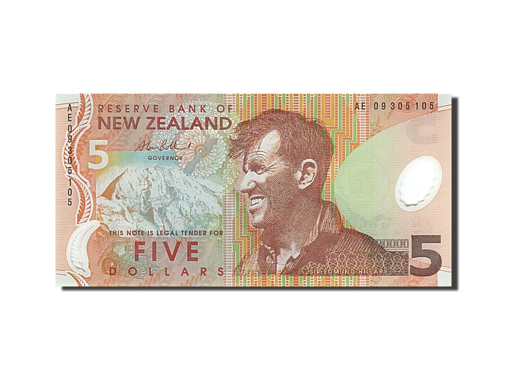 New Zealand, 5 Dollars, KM #185b, UNC(65-70), AE 09305105