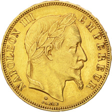 Coin, France, Napoleon III, Napoléon III, 50 Francs, 1866, Paris, AU(50-53)