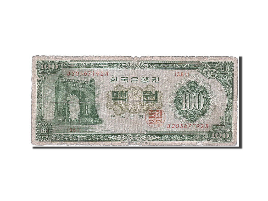 South Korea, 100 Won, 1962, KM #35a, VG(8-10), 30567192