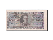 Ceylon, 50 Cents, 1948, KM #45a, 1948-06-01, VF(30-35), A/59 406889