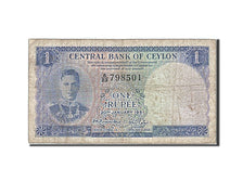 Ceylon, 1 Rupee, 1951, KM #47, 1951-01-20, VF(20-25), A/23 798501