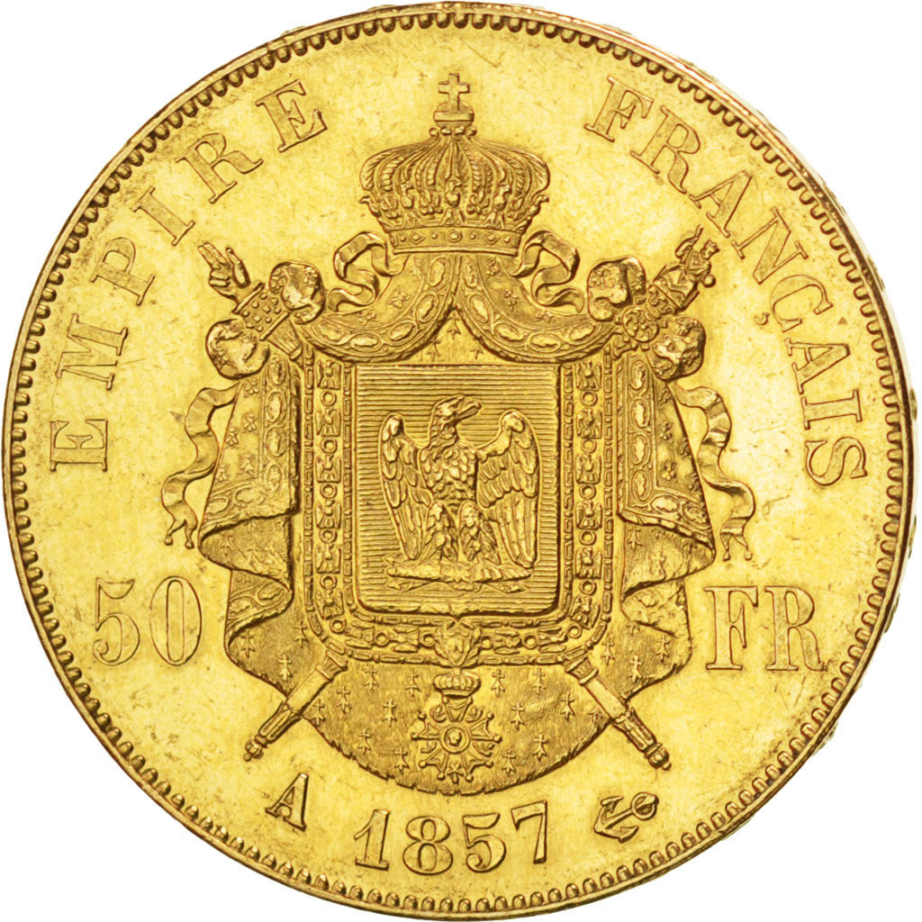 Second Empire, 50 Francs or Napoléon III tête nue
