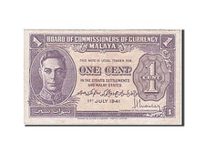 Malaya, 1 Cent, 1941, KM #6, 1941-07-01, AU(50-53)