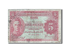 Malaya, 5 Cents, 1941, KM #7b, 1941-07-01, VG(8-10)