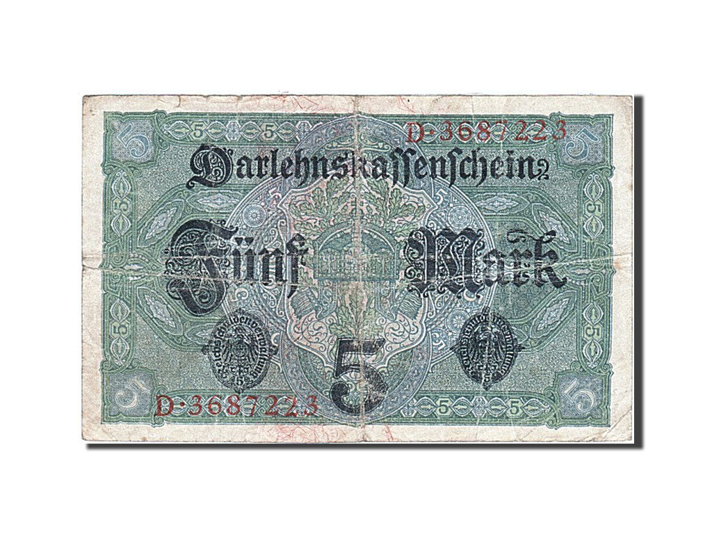 Banknote, Germany, 5 Mark, 1917, 1917-08-01, VF(20-25)