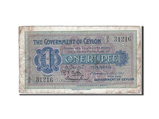 Ceylon, 1 Rupee, 1917, KM #16a, 1917-05-01, F(12-15), B/8 31216