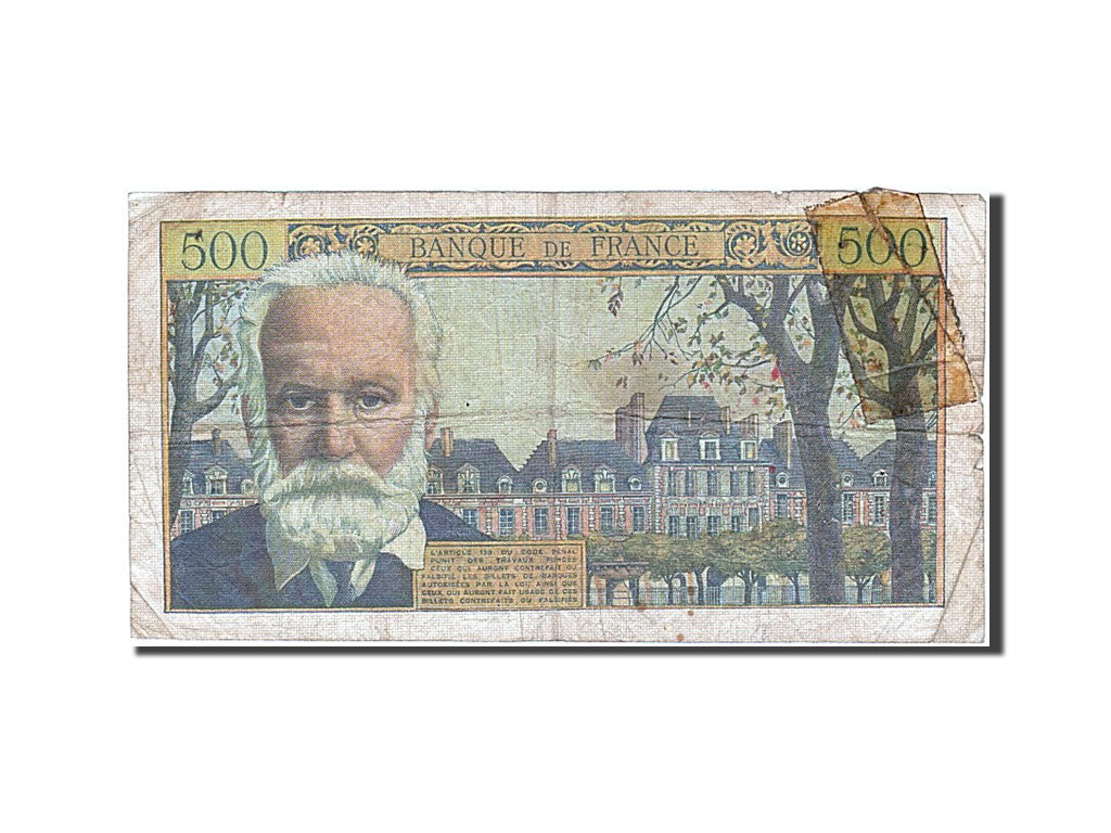 France, 500 Francs, 500 F 1954-1958 ''Victor Hugo'', 1955, KM #133a,...