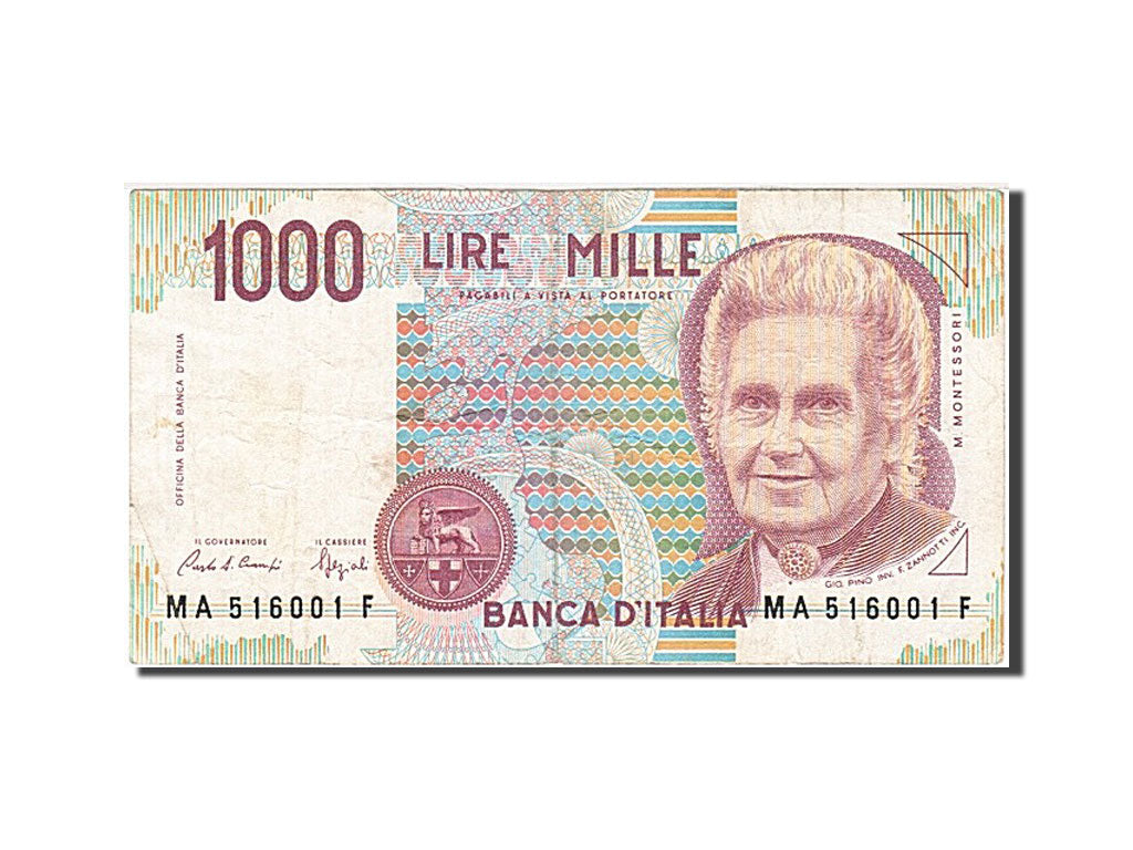 Billete, 1000 Lire, Italia, MBC