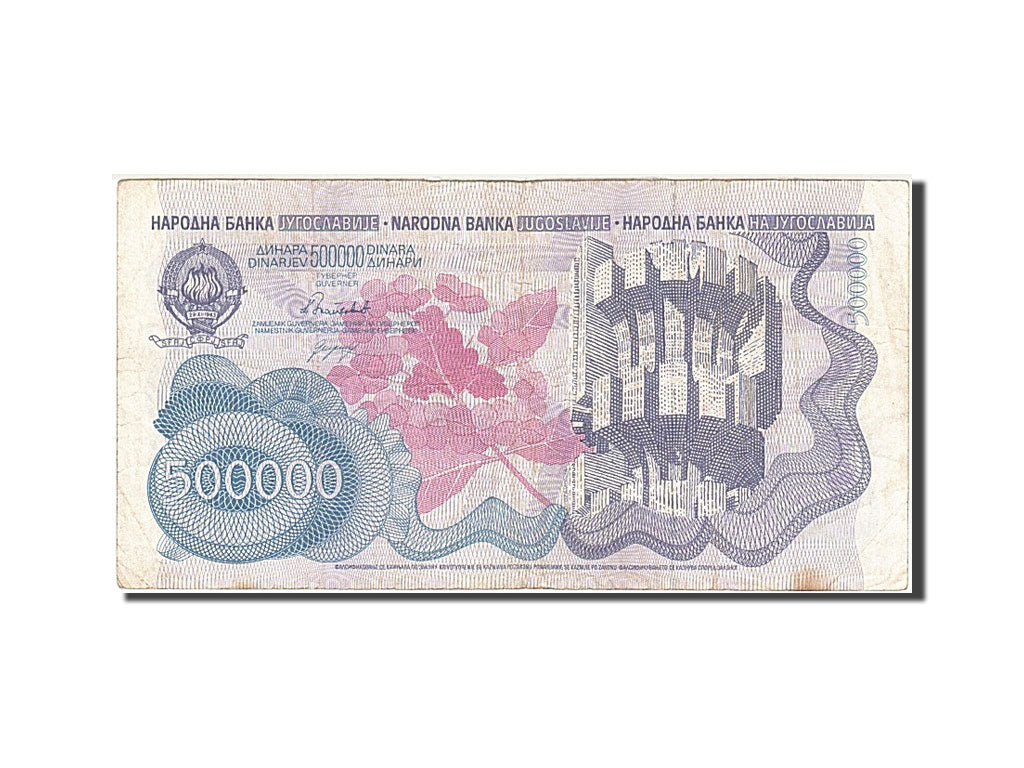 Yugoslavia, 500,000 Dinara, 1989, KM #98a, 1989-08-01, VF(30-35), AC 0465148