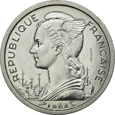 Coin, Comoros, 2 Francs, 1964, Paris, MS(65-70), Aluminium, Lecompte:34