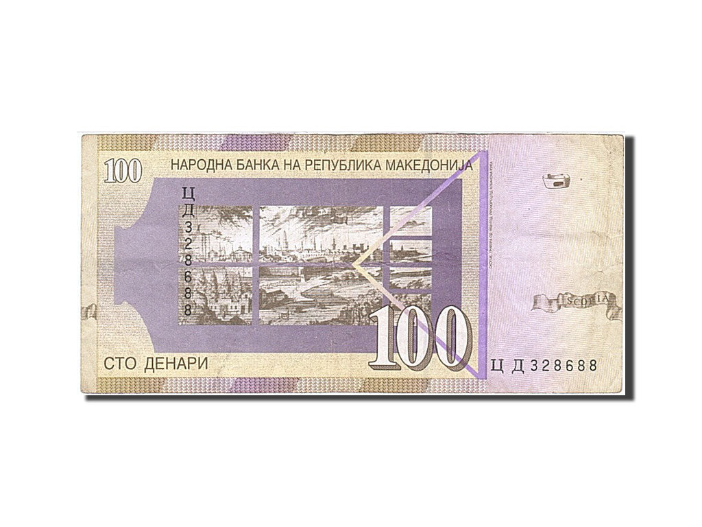 Banconote, Macedonia, 100 Denari, 2008, BB