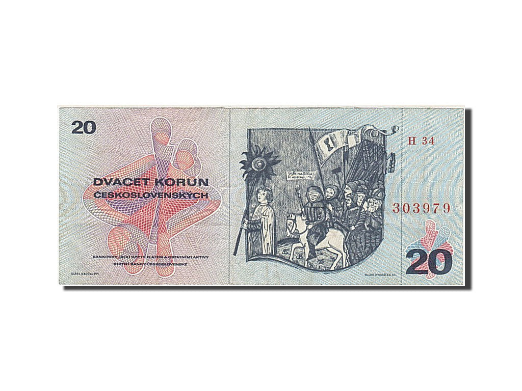 Czechoslovakia, 20 Korun, 1970, KM #92, EF(40-45), H 34