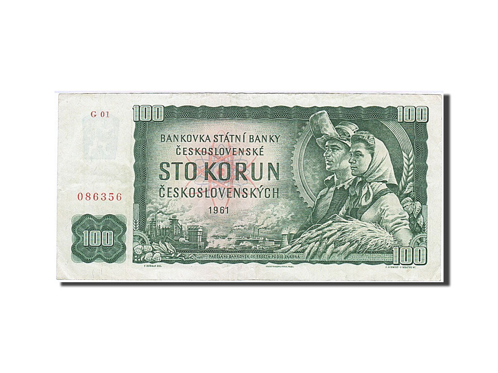 Banconote, Cecoslovacchia, 100 Korun, 1961, BB