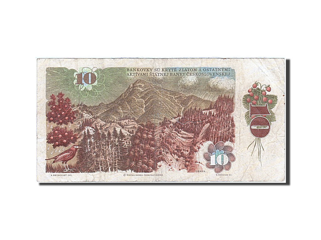 Banconote, Cecoslovacchia, 10 Korun, 1986, MB