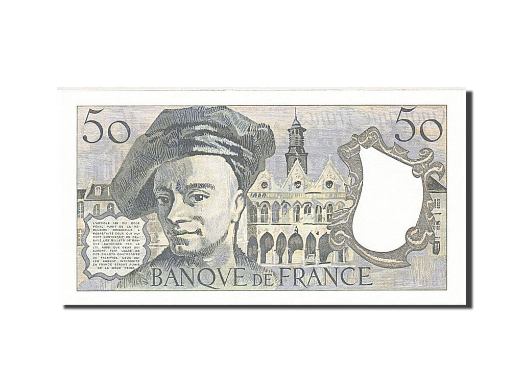 Geldschein, Frankreich, 50 Francs, 50 F 1976-1992 ''Quentin de La Tour'', 1977