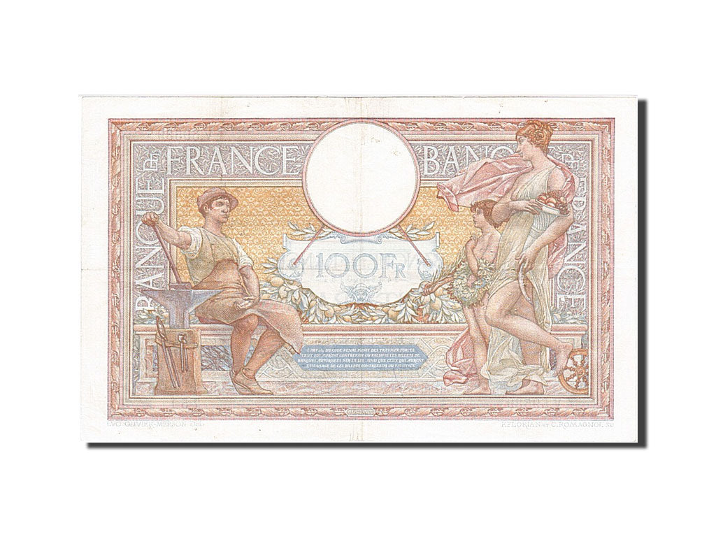 France, 100 Francs, 100 F 1908-1939 ''Luc Olivier Merson'', 1938, KM #86b,...