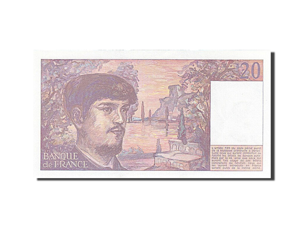 Biljet, Frankrijk, 20 Francs, 20 F 1980-1997 ''Debussy'', 1986, SPL