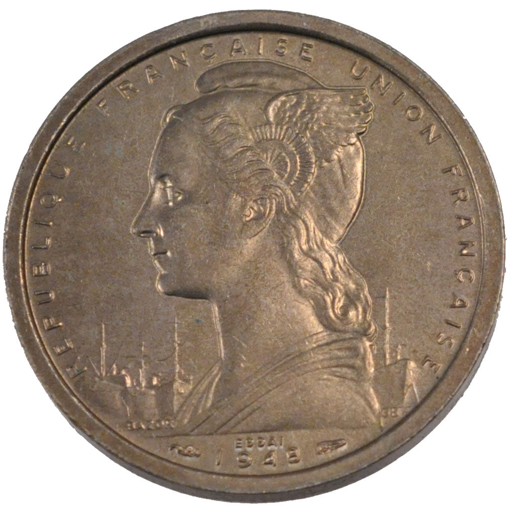 C&ocirc;te Fran&ccedil;aise des Somalis, 2 Francs, 1948, MS(60-62),...
