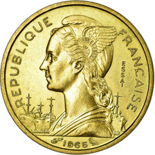 Moneta, Somali Francuskie, 10 Francs, 1965, Paris, MS(65-70), Aluminium-Brąz