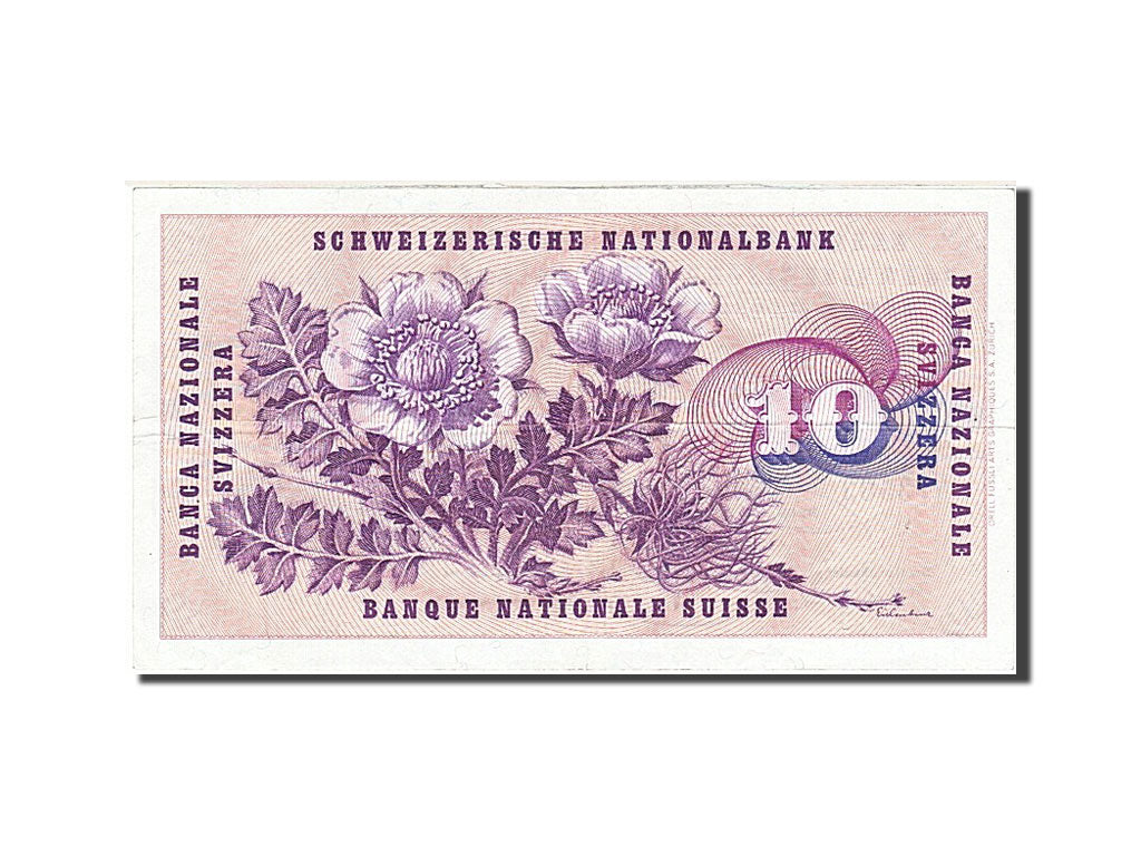 Switzerland, 10 Franken, 1972, KM #45r, 1972-01-24, EF(40-45), 80 I