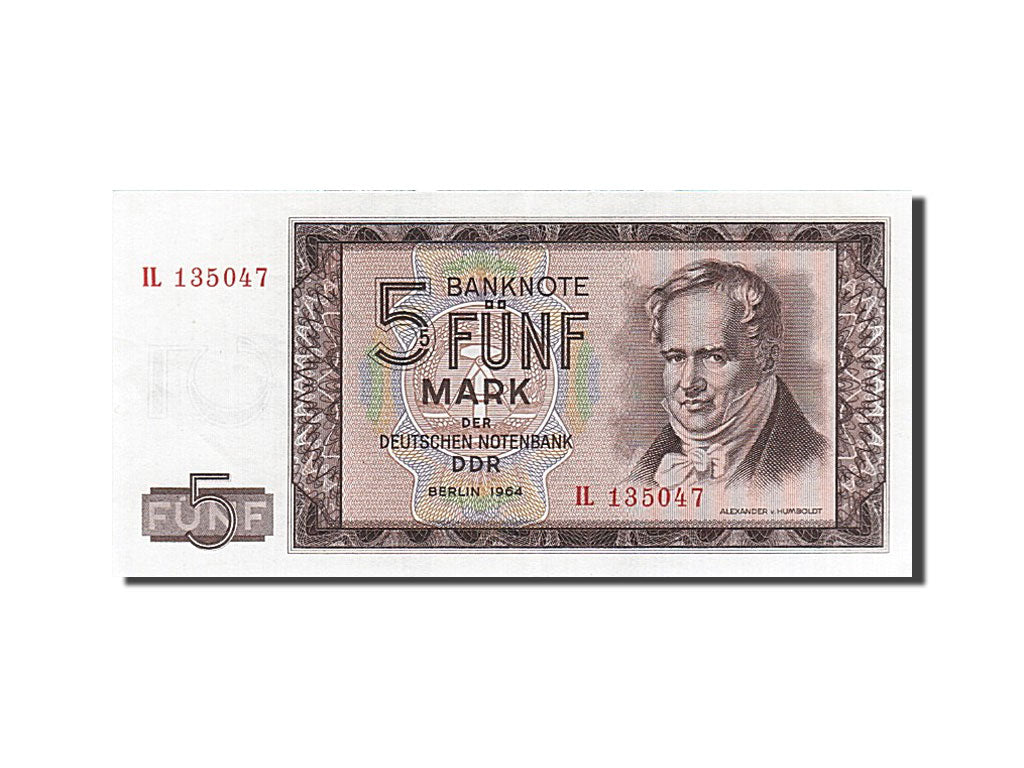 Banknote, Germany - Democratic Republic, 5 Mark, 1964, AU(55-58)