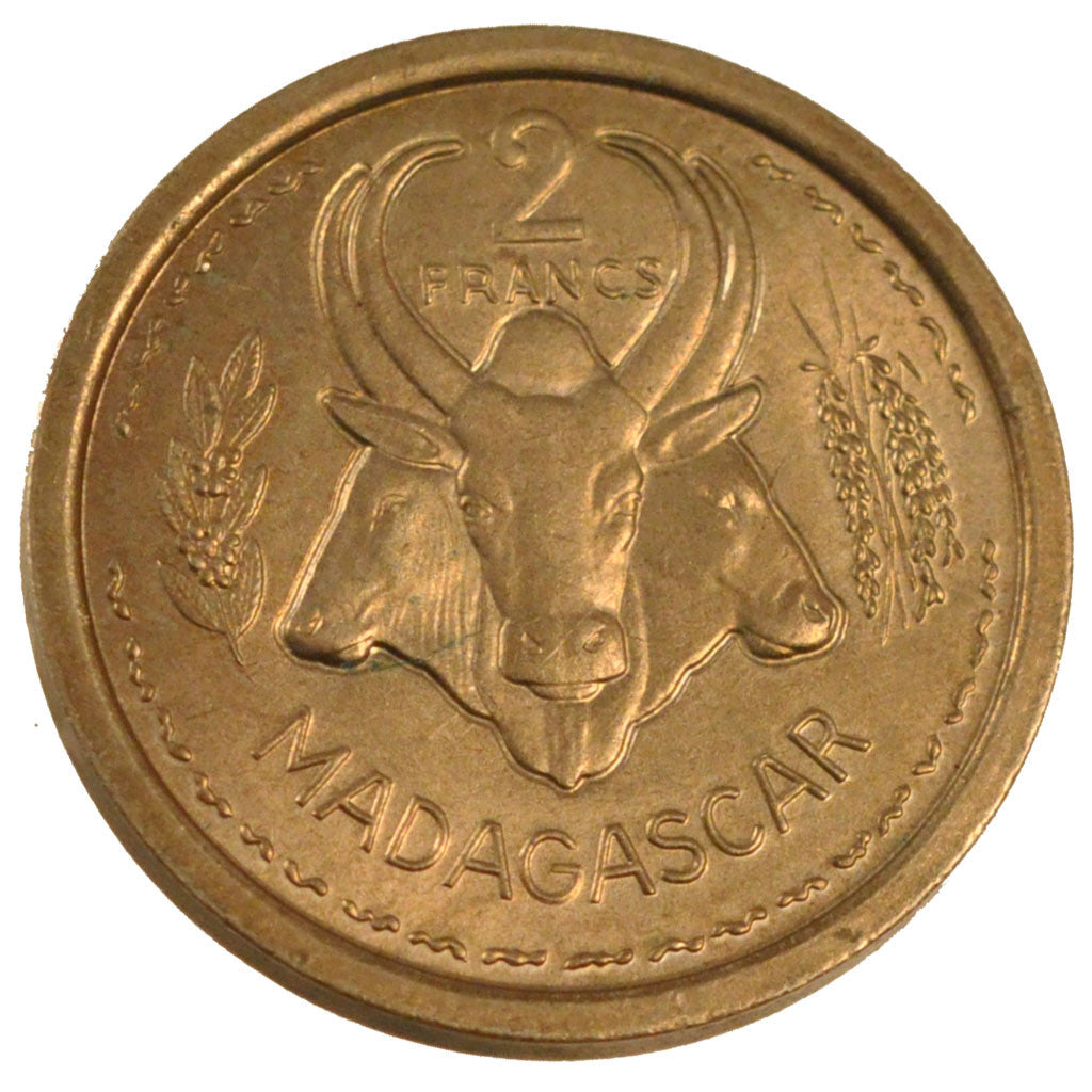 Coin, Madagascar, 2 Francs, 1948, Paris, MS(60-62), Copper-nickel, Lecompte:101