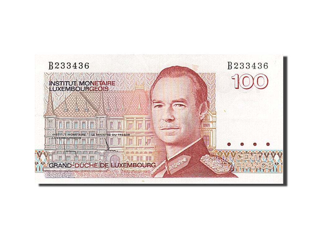 Luxembourg, 100 Francs, 1986, KM #58b, AU(50-53), B 233436