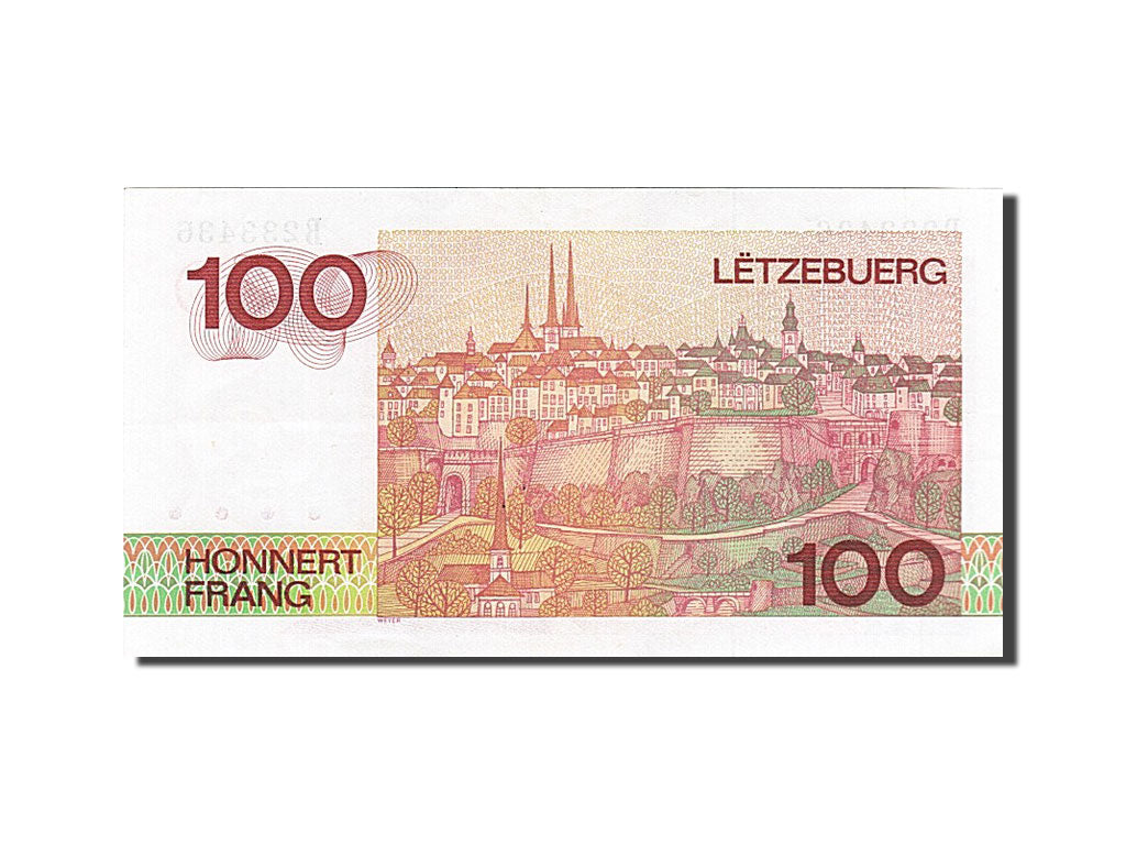 Luxembourg, 100 Francs, 1986, KM #58b, AU(50-53), B 233436