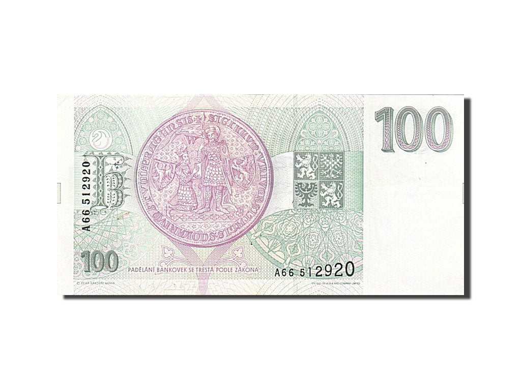 Czech Republic, 100 Korun, 1993, KM #5a, EF(40-45), A66