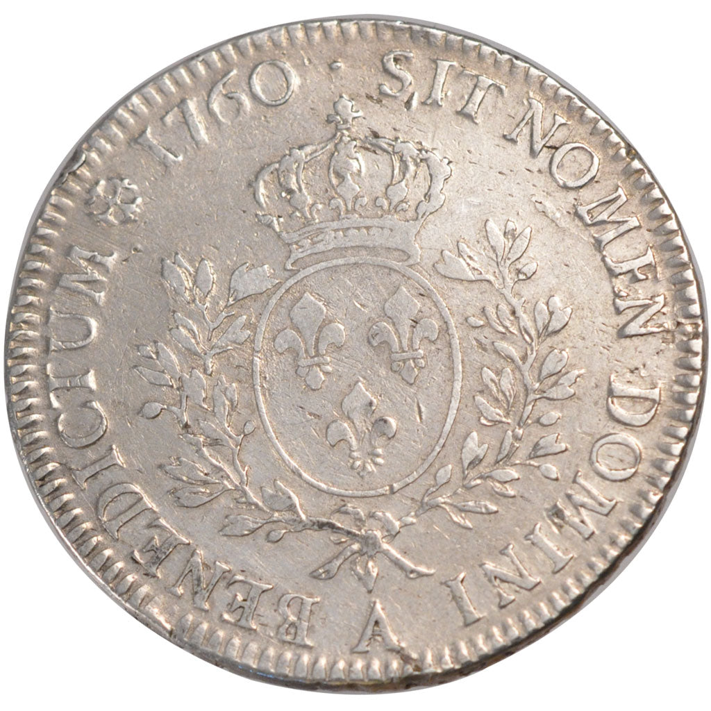 FRANCE, Écu au bandeau, ECU, 1760, Paris, KM #512.1, VF(30-35), Silver, Gadoury 