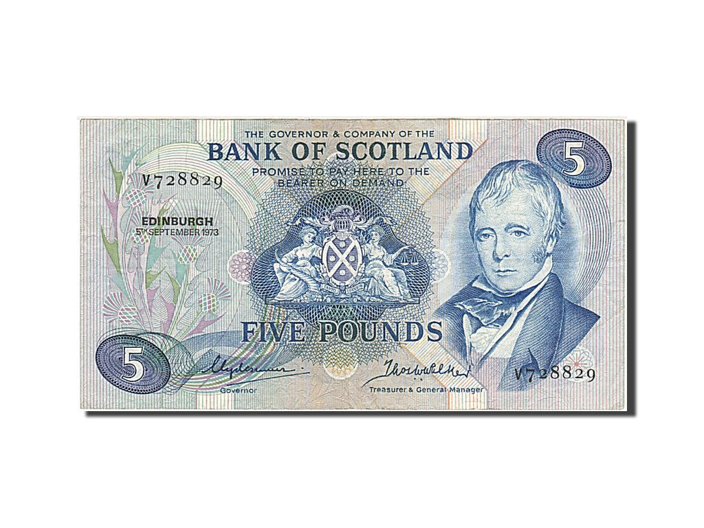 Scotland, 5 Pounds, 1973, KM #112b, 1973-09-05, EF(40-45), V 728829
