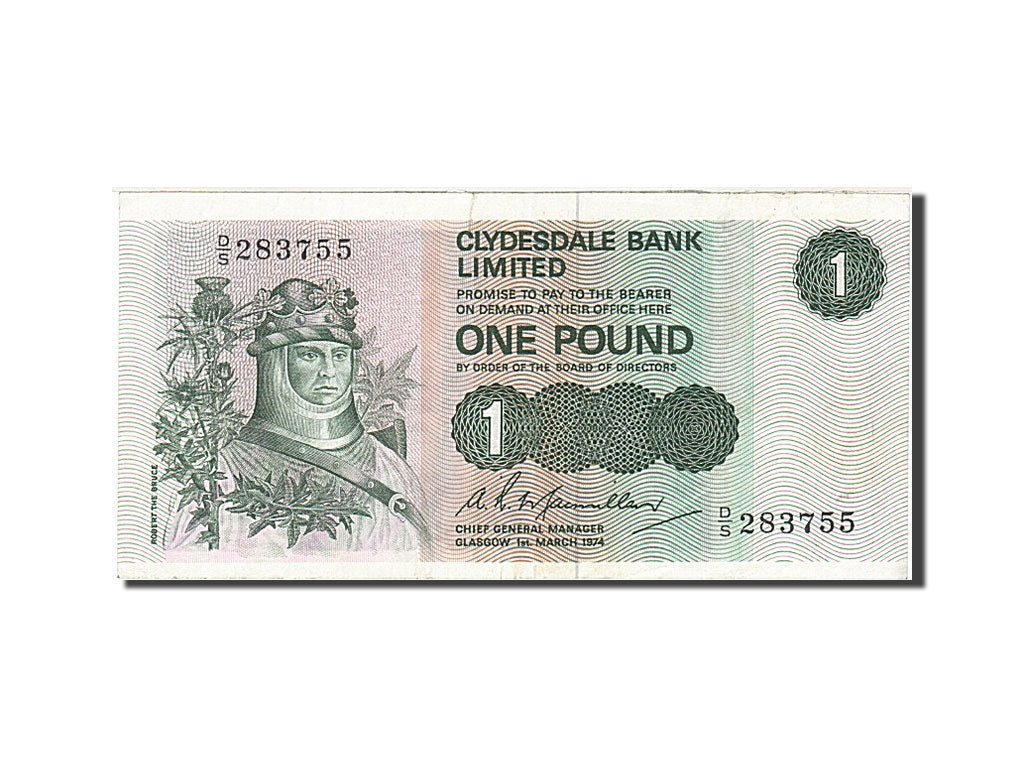 Scotland, 1 Pound, 1974, KM #204c, 1974-03-01, EF(40-45), D/S 283755