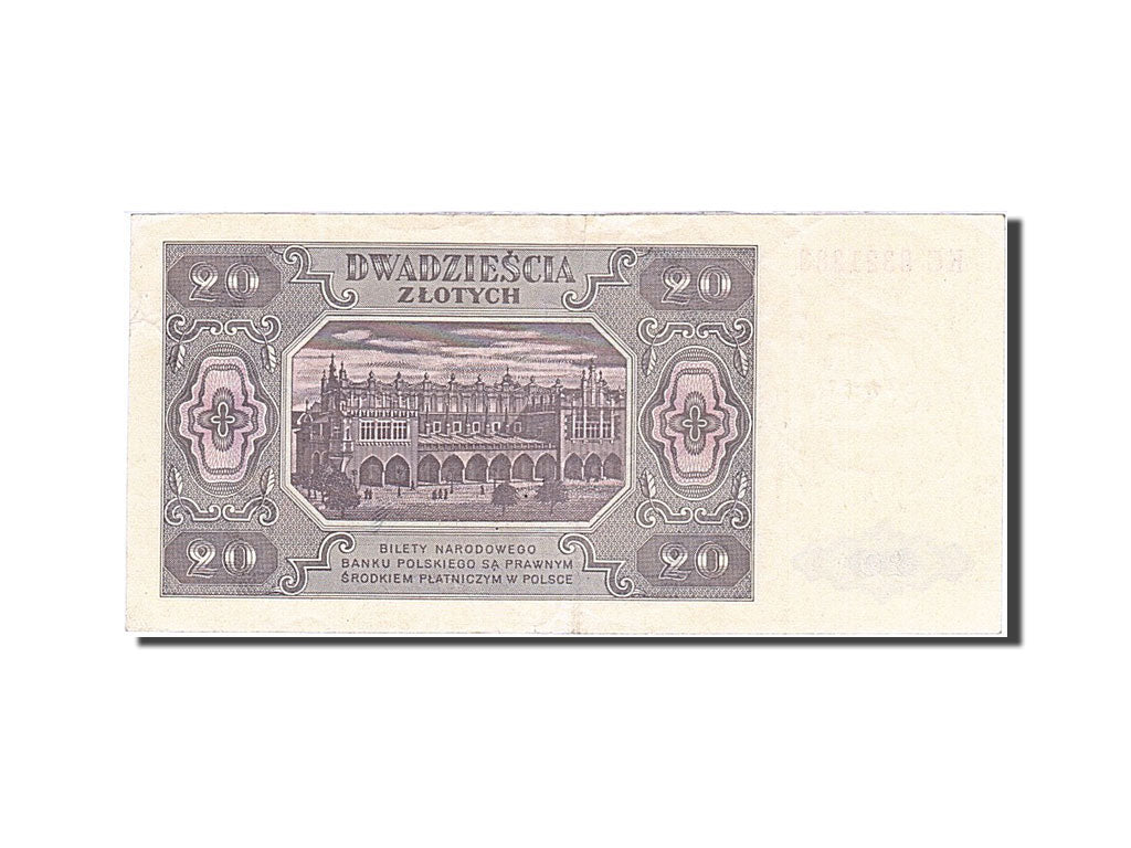Poland, 20 Zlotych, 1948, KM #137, 1948-07-01, AU(55-58), KC 8321283