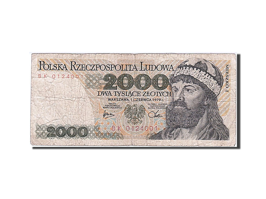 Poland, 2000 Zlotych, 1979, KM #147b, 1979-06-01, VG(8-10), BK 0124001