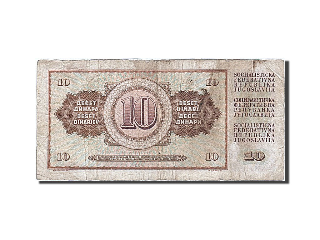 Banknote, Yugoslavia, 10 Dinara, 1968, 1968-05-01, VG(8-10)