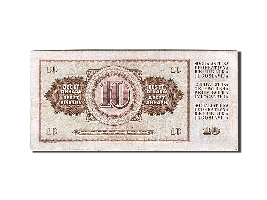 Banknote, Yugoslavia, 10 Dinara, 1968, 1968-05-01, VF(30-35)