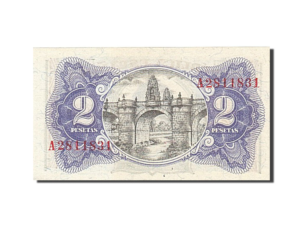 Spain, 2 Pesetas, 1938, KM #95, UNC(65-70), A 2811831