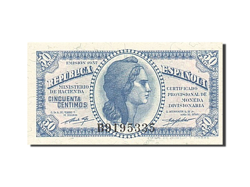 Espagne, 50 Centimos, type 1937-1938
