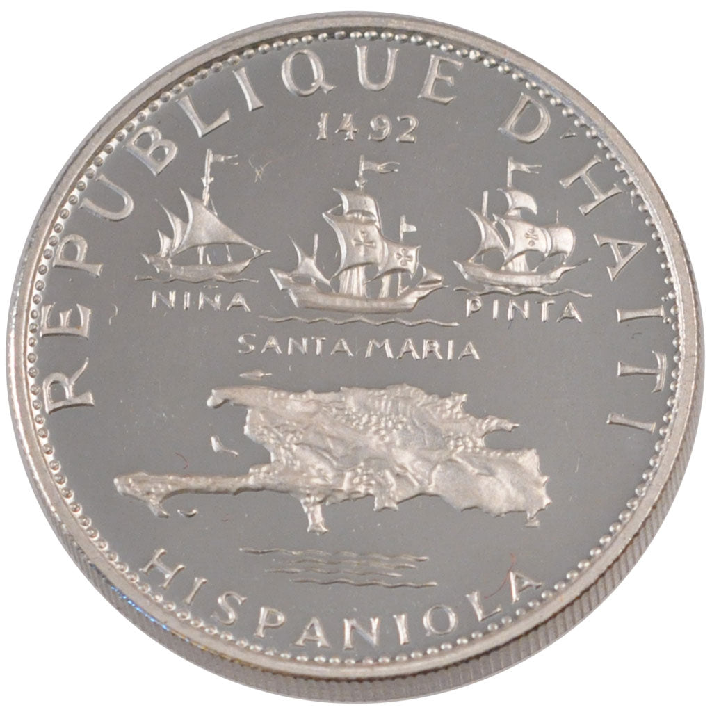 HAITI, 5 Gourdes, 1970, KM #64.2, MS(65-70), Silver, 23.52