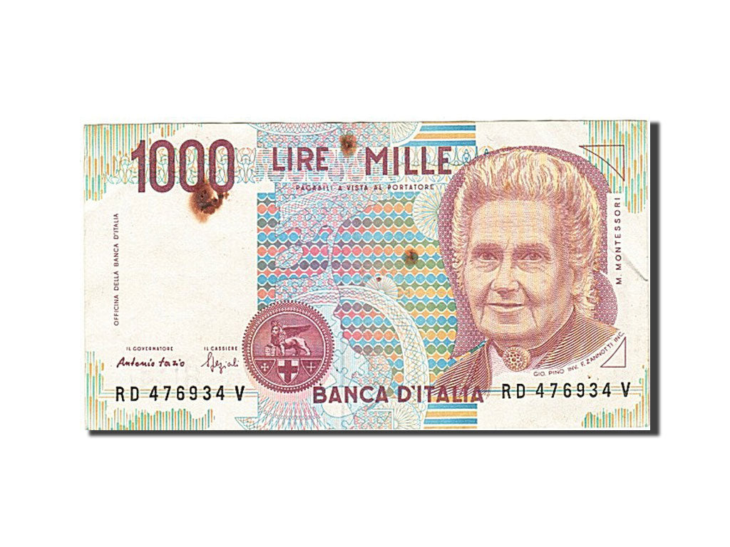 Banconote, Italia, 1000 Lire, MB+