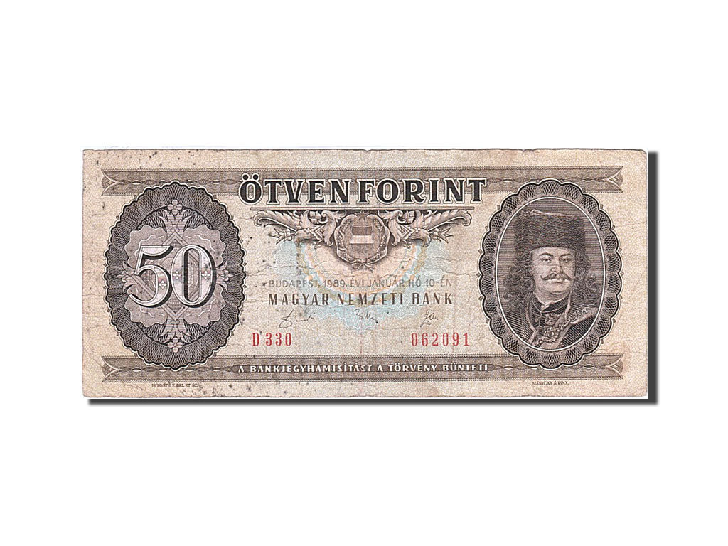 Banknote, Hungary, 50 Forint, 1989, 1989-01-10, F(12-15)