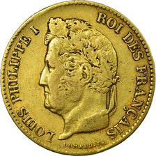 Munten, Frankrijk, Louis-Philippe, 40 Francs, 1834, Bayonne, FR+, Goud