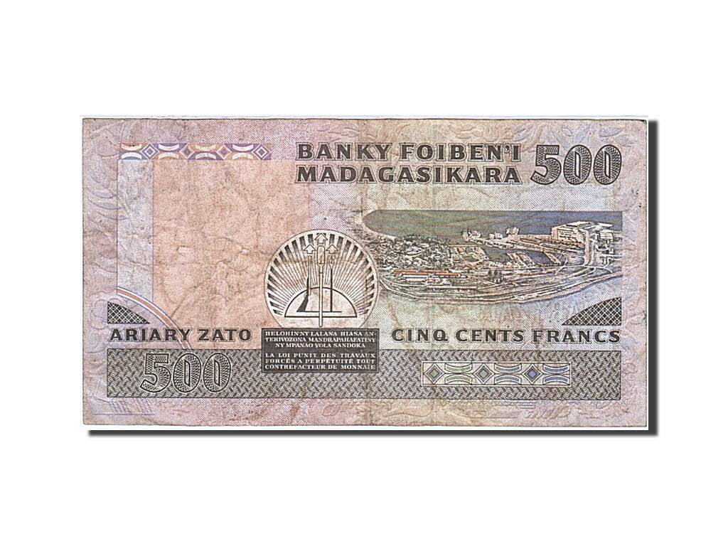 Madagascar, 500 Francs = 100 Ariary, 1988, KM #71a, VF(20-25), AK 5384767
