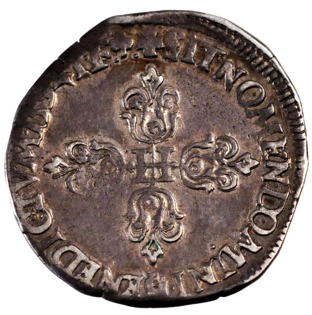 FRANCE, Demi Franc, 1594, Lyons, EF(40-45), Silver, Sombart #4778, 6.91