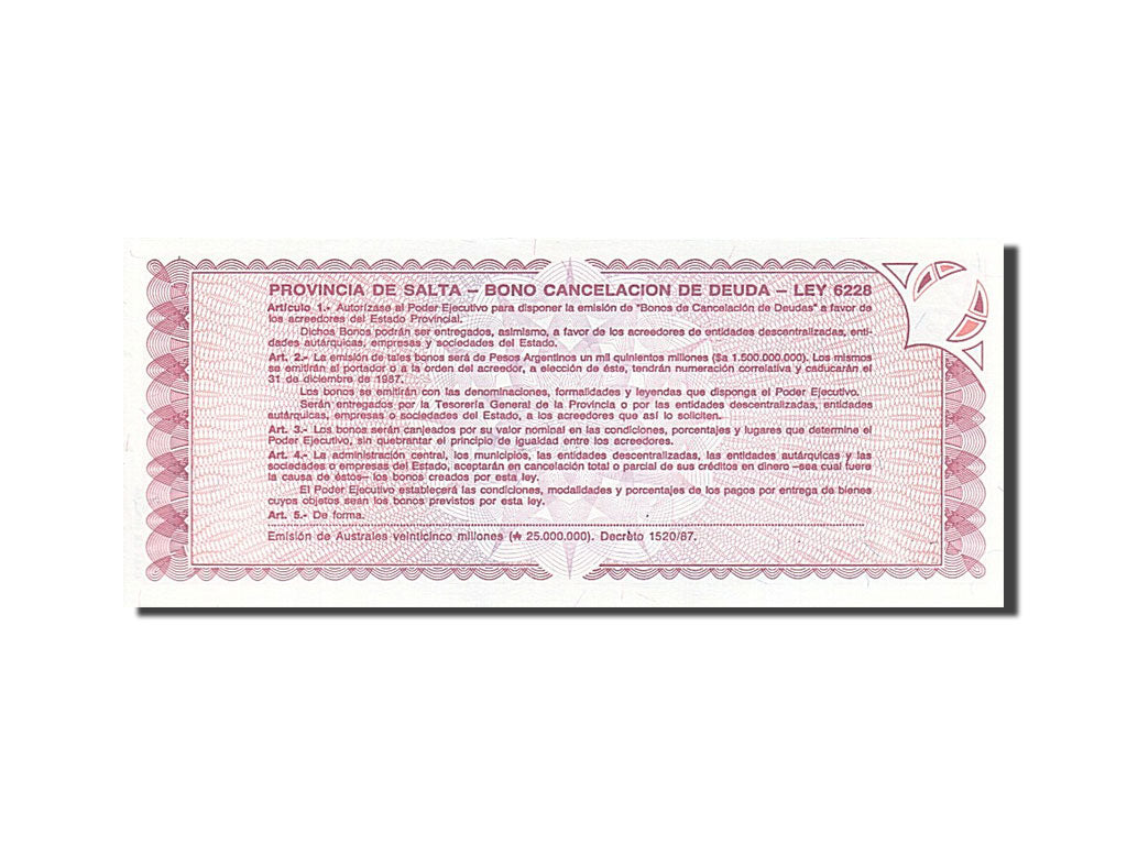 Banknote, Argentina, 1 Austral, 1987, 1987-12-31, UNC(60-62)