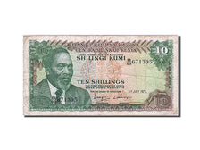 Kenya, 10 Shillings, 1977, KM #12c, 1977-07-01, VF(20-25), B/89 671395