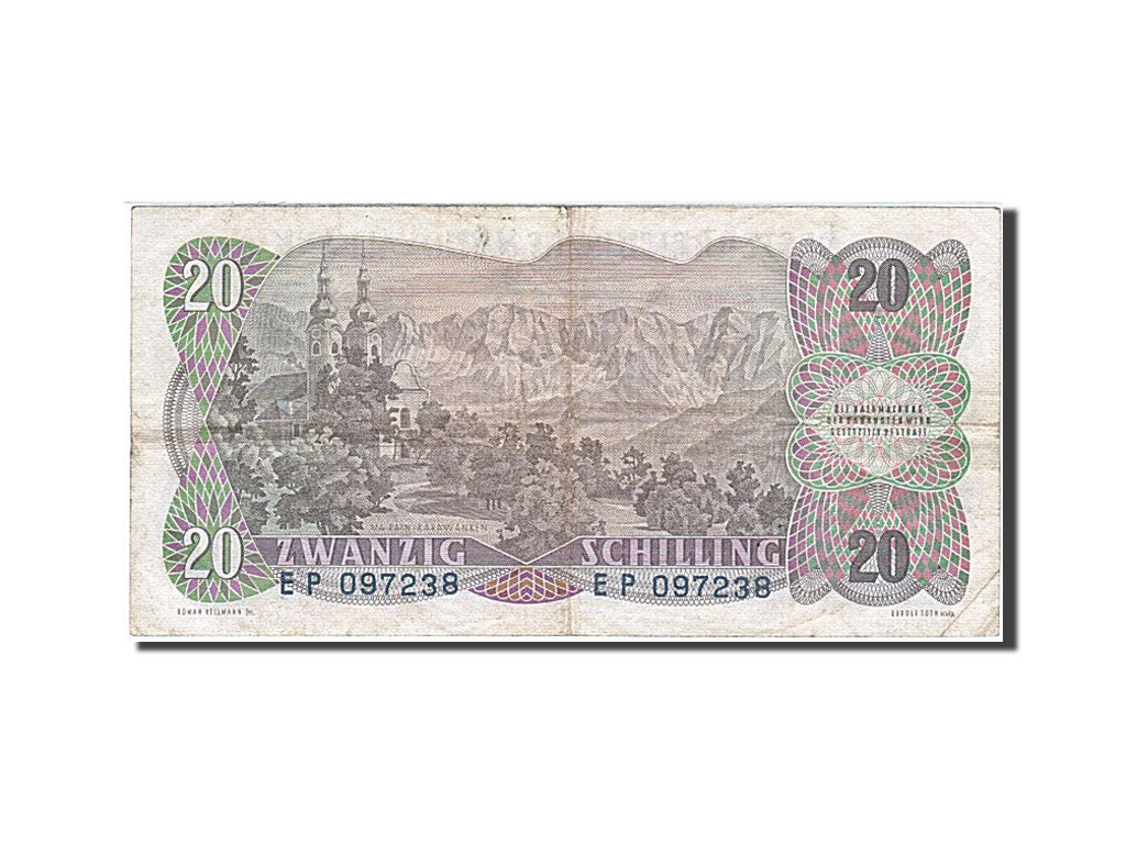 Austria, 20 Schilling, 1956, KM #136a, 1956-07-02, VF(20-25), EP 097238