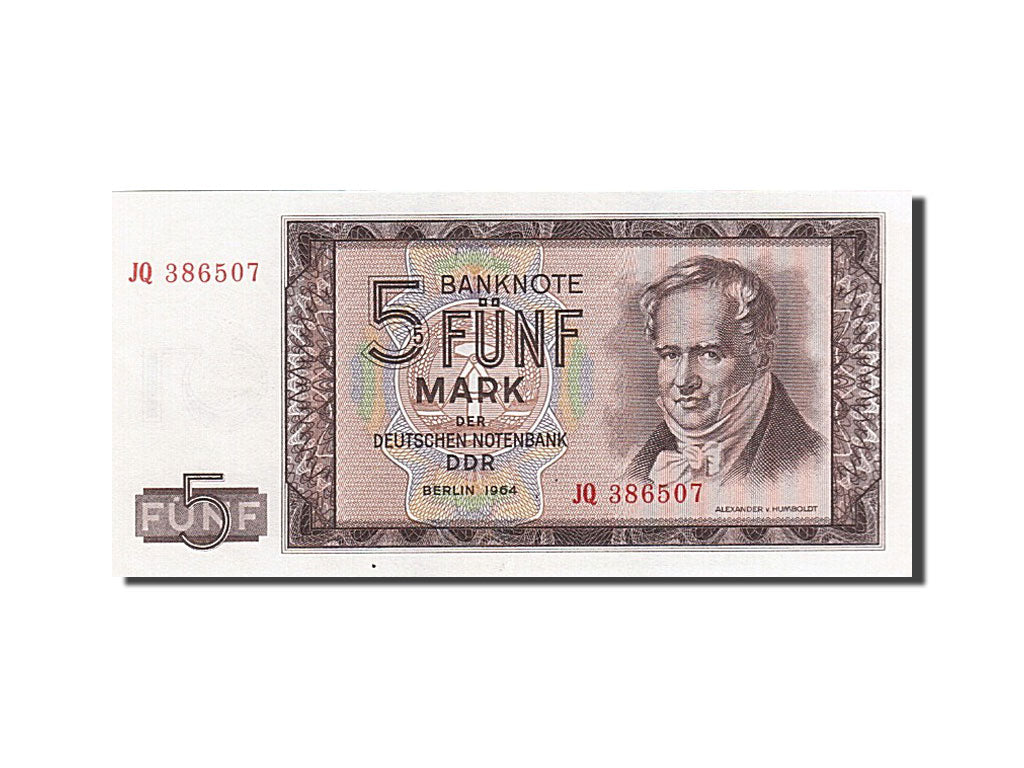Geldschein, Deutsche Demokratische Republik, 5 Mark, 1964, VZ