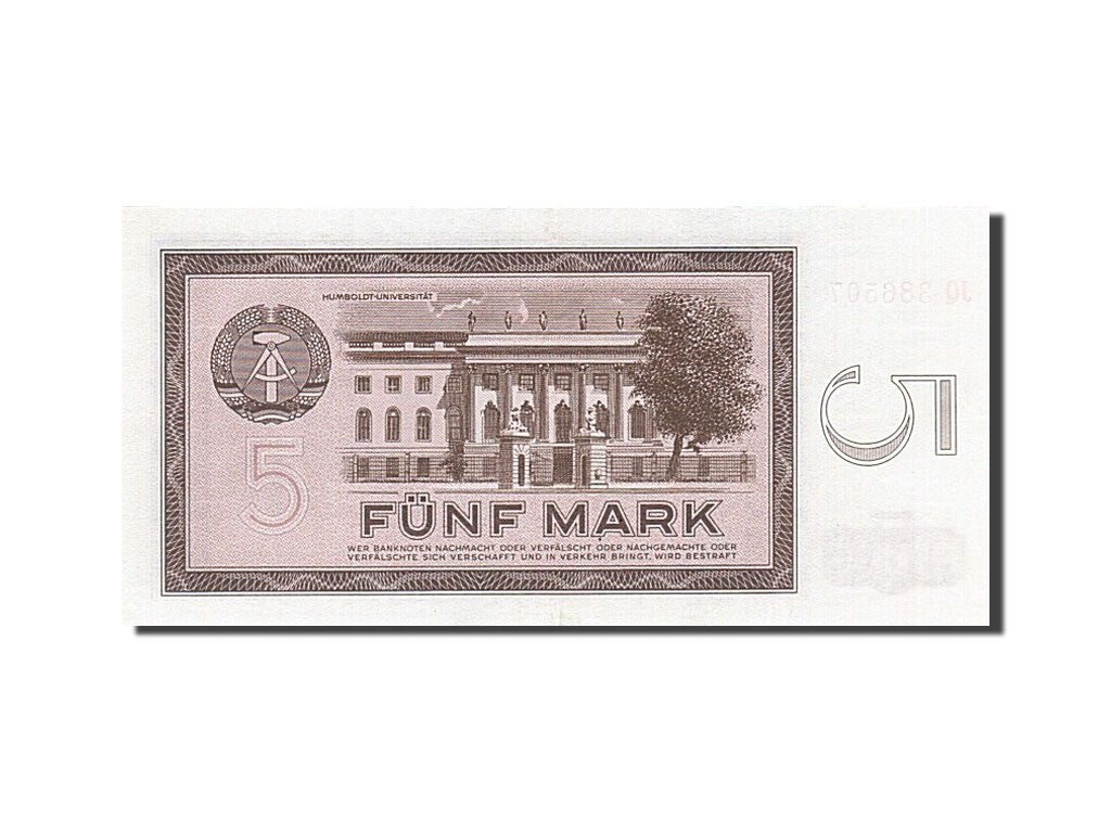 Geldschein, Deutsche Demokratische Republik, 5 Mark, 1964, VZ