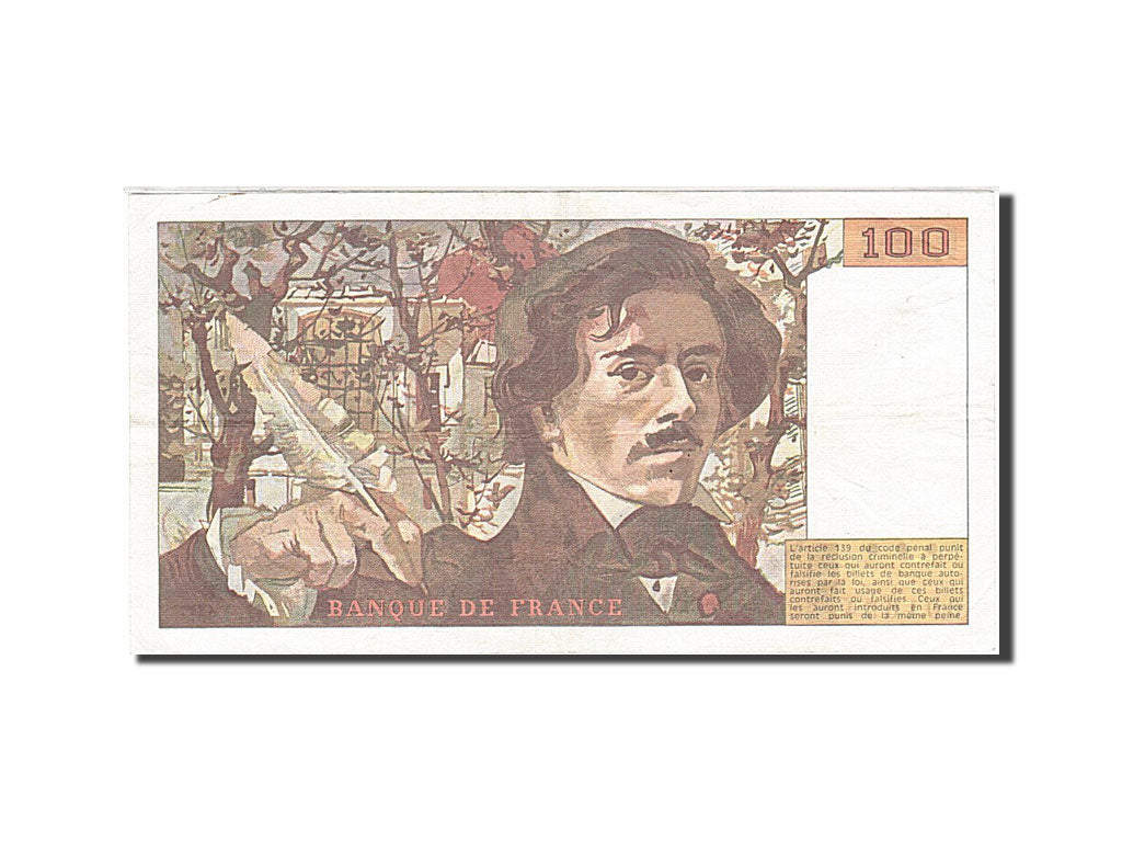Banknote, France, 100 Francs, 100 F 1978-1995 ''Delacroix'', 1989, EF(40-45)